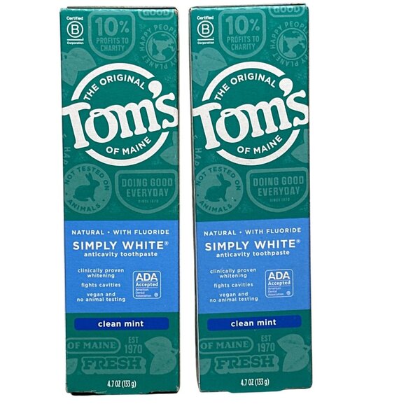 Toms Of Maine Simply White Natural Anticavity Toothpaste With Fluoride Clean Min - Picture 1 of 2